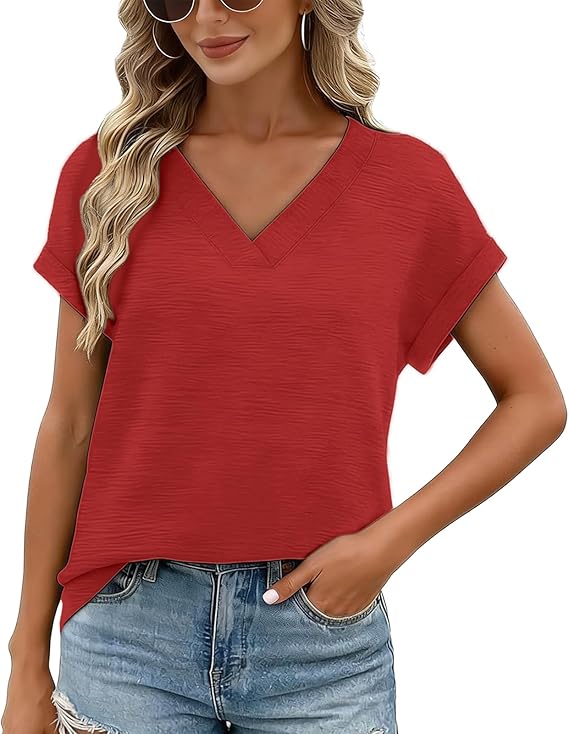AERLEN Womens V Neck T-Shirt