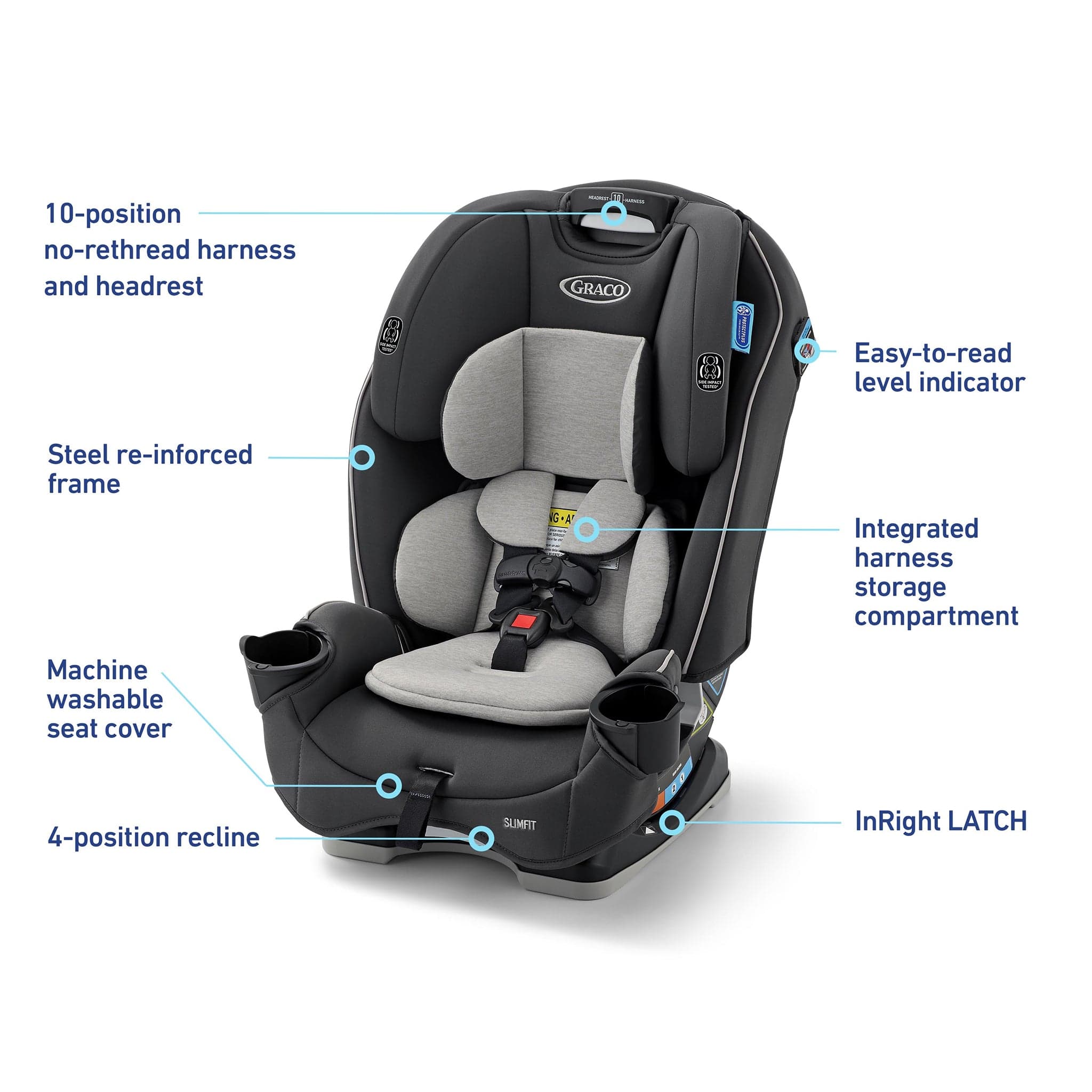 Graco SlimFit 3-in-1 Narrow All-in-One Convertible Car Seat - Darcie
