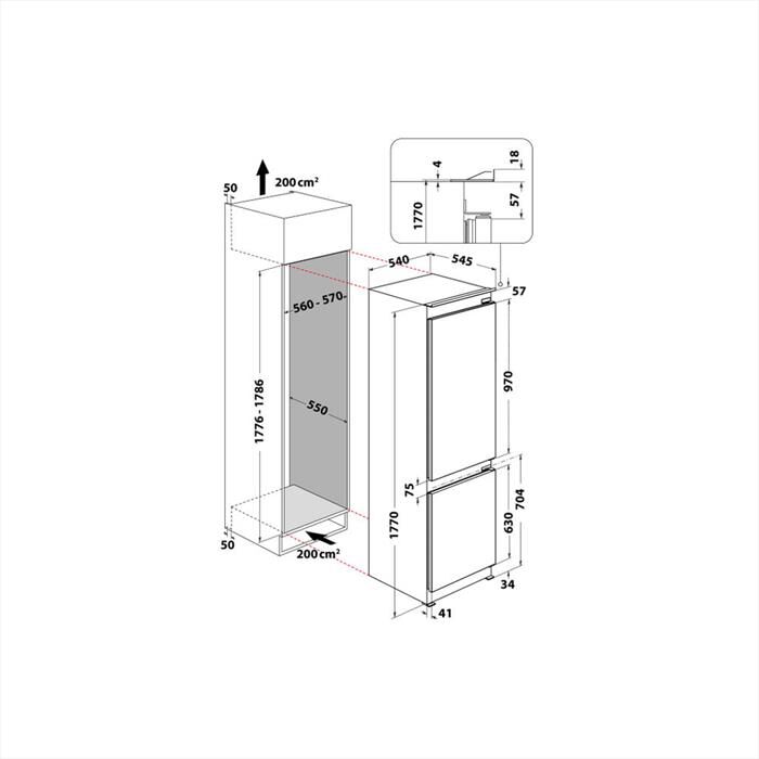 WHIRLPOOL - Frigorifero combinato TOTAL NO FROST WHC18 T332-Bianco