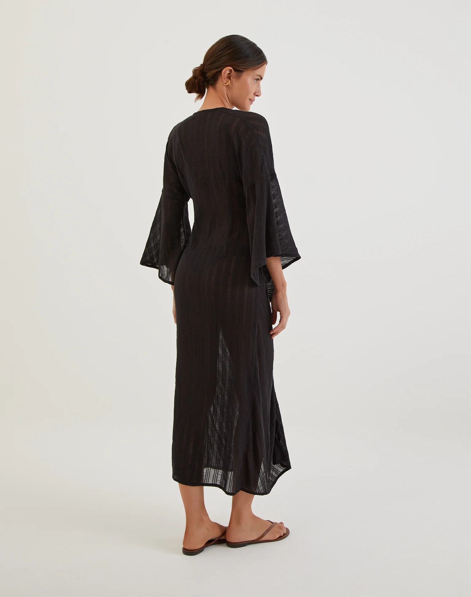 Perola Long Caftan (Final Sale) - Black
