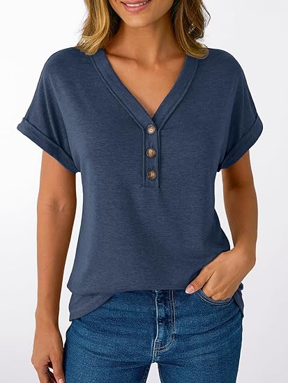 AERLEN Short Sleeve V Neck T Shirts