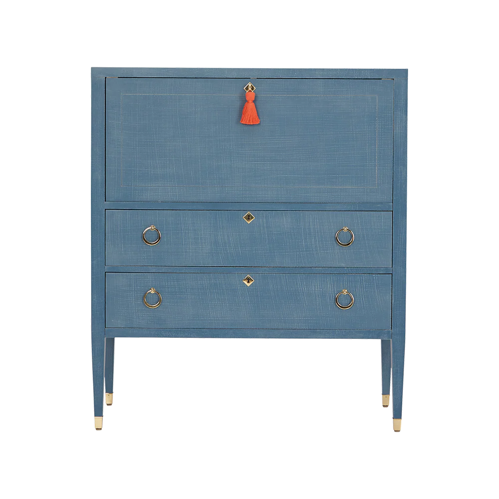 Easton Secretary Desk: Denim Blue Finish