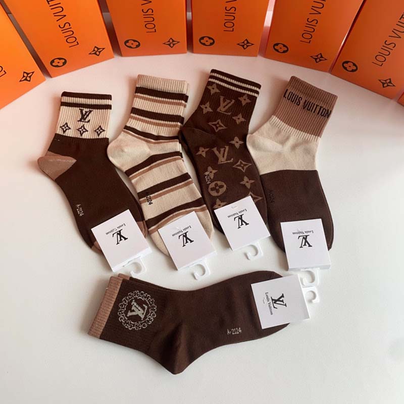 Set of 5 Pairs of Cotton Breathable Crew Socks WZ-924000240