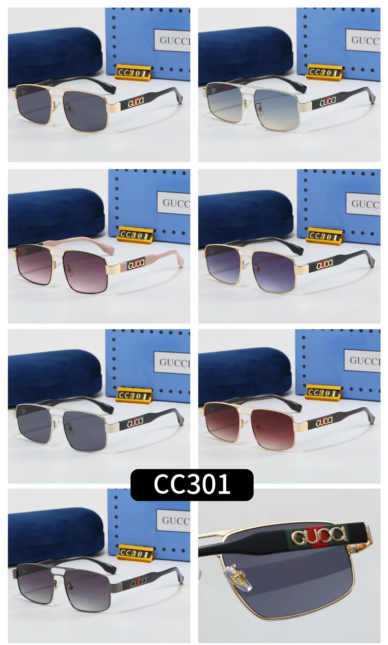 7 Colors Fashion Sunglasses with metal-framed TYJ-915824