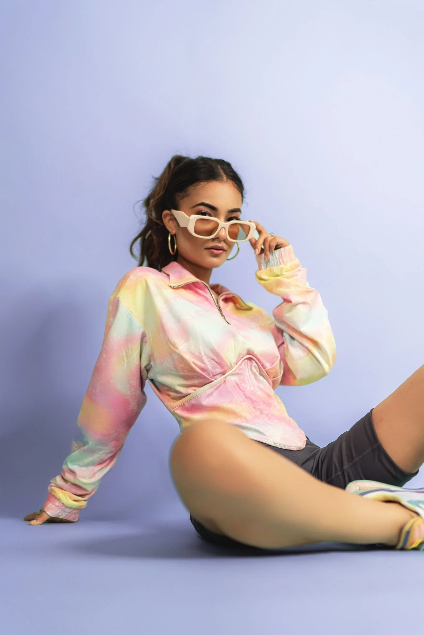 Tie-Dye Noodie In Pastel Pink