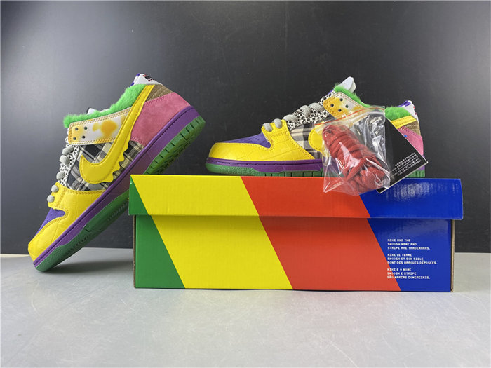 NK SB DUNK LOW PRO IW PURPLE/YELLOW-VIOLET-PINK 318403-137