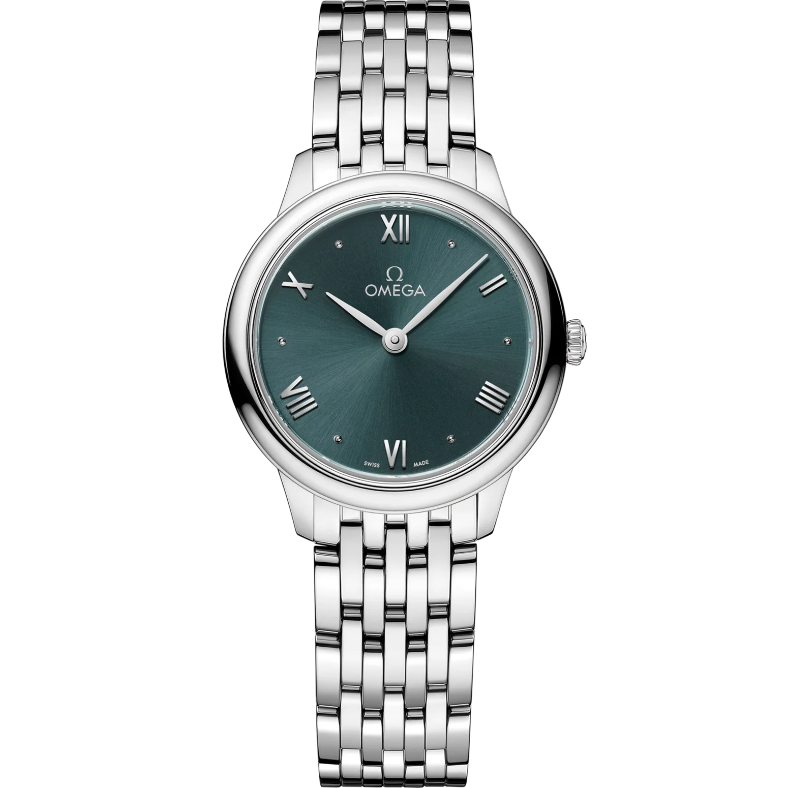Omega De Ville Prestige 27.5 mm Green Dial Stainless Steel Bracelet 434.10.28.60.10.001