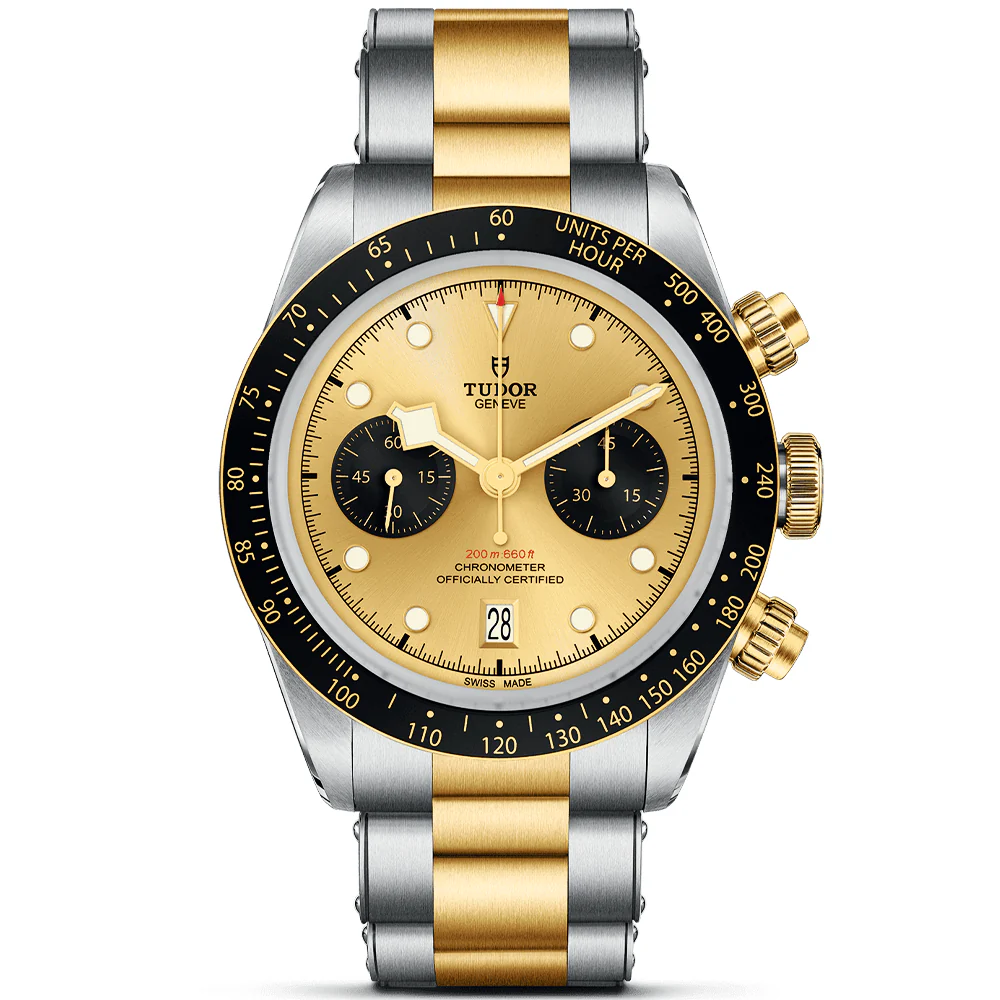 TUDOR Black Bay Chrono S&G Steel and 18ct Yellow Gold Bracelet Watch M79363N-0007