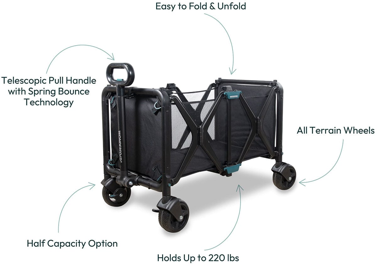 WonderFold S5 Convertible Utility Wagon + Canopy Bundle - Beige