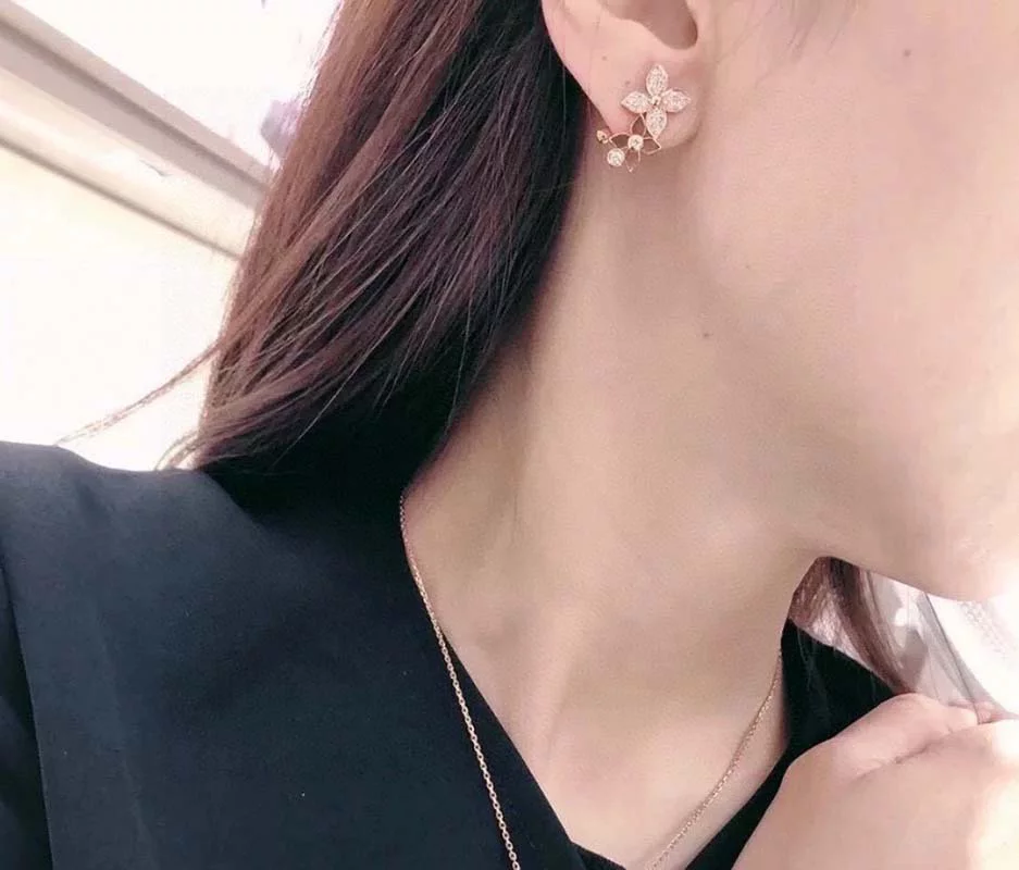 Fashion Stone-set Flowers Earrings ED-931316