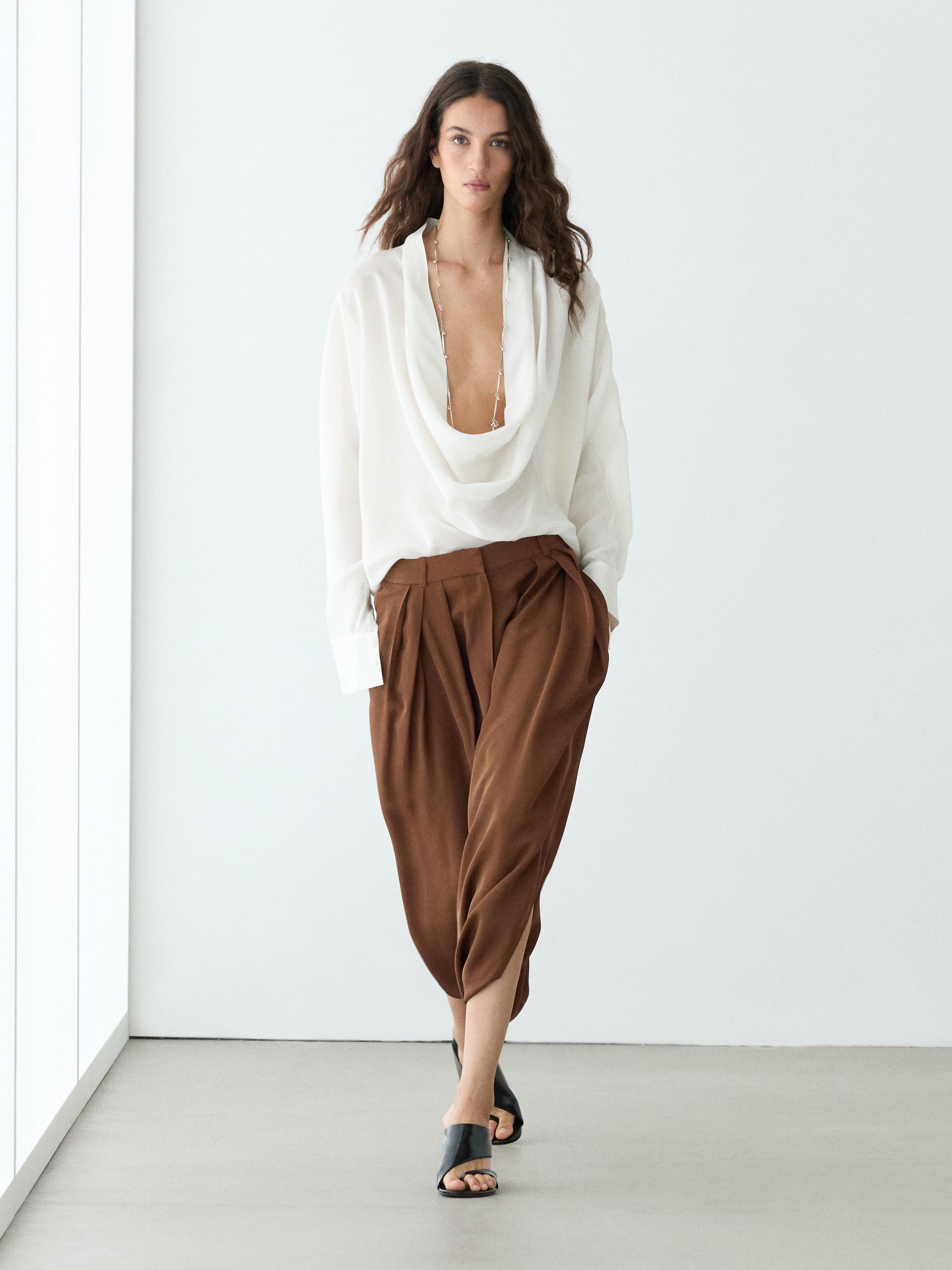 Falda pantalón pliegues fluida