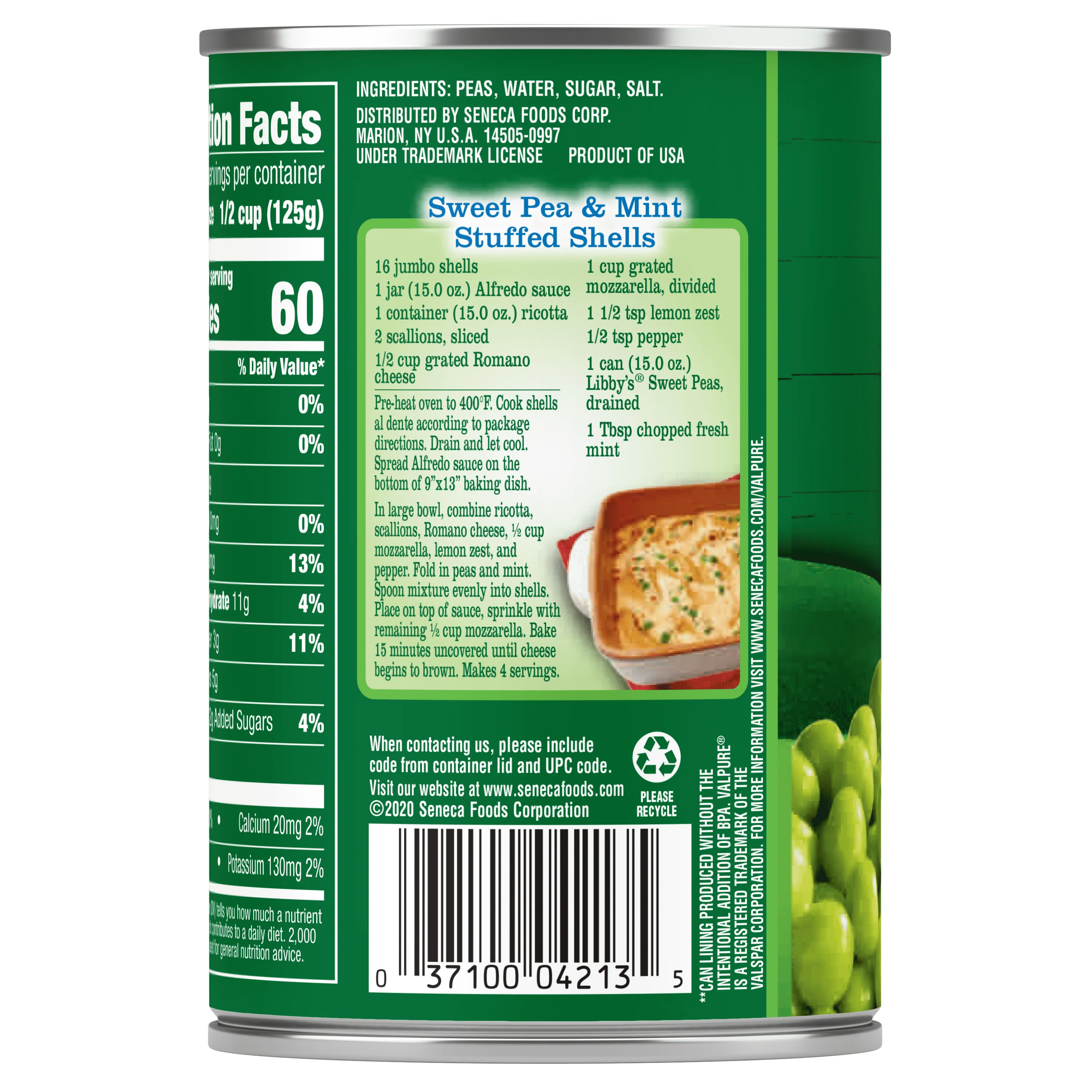 (12 Cans) Libbys Canned Sweet Peas, 15 oz