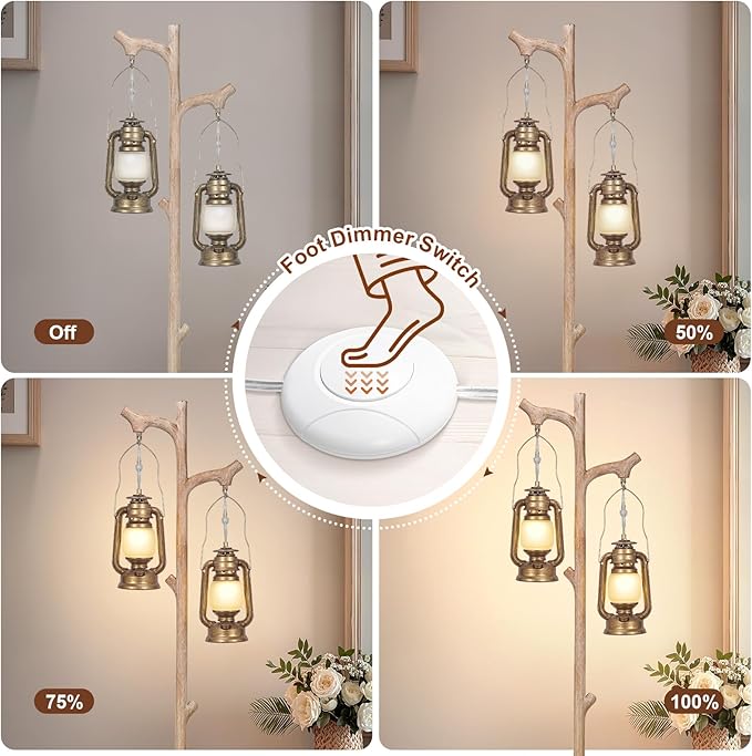 LUMIGROVE Vintage 68” Tall Floor Lamp with Lanterns