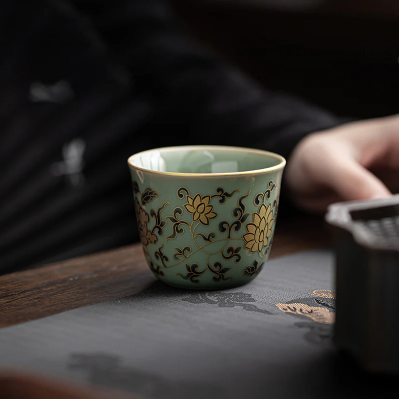 Butterfly Flower Lotus Koi Fish Plum Blossom Ceramic Teacup Kung Fu Tea Cup 100ml