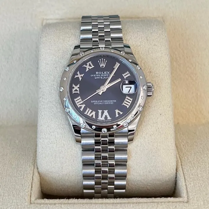 【Super Clone】RLX Datejust m278344-0027/0028 Aubergine Diamond Dial 31mm Oyster