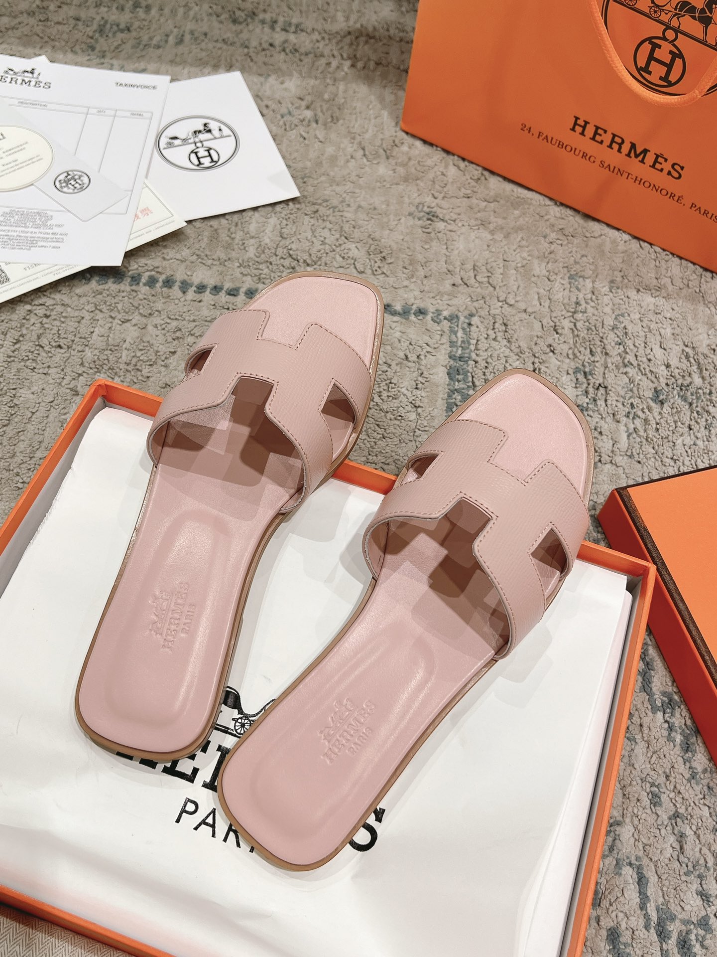 Fashion Leather Pink Sandals With Open Toe LX-872098
