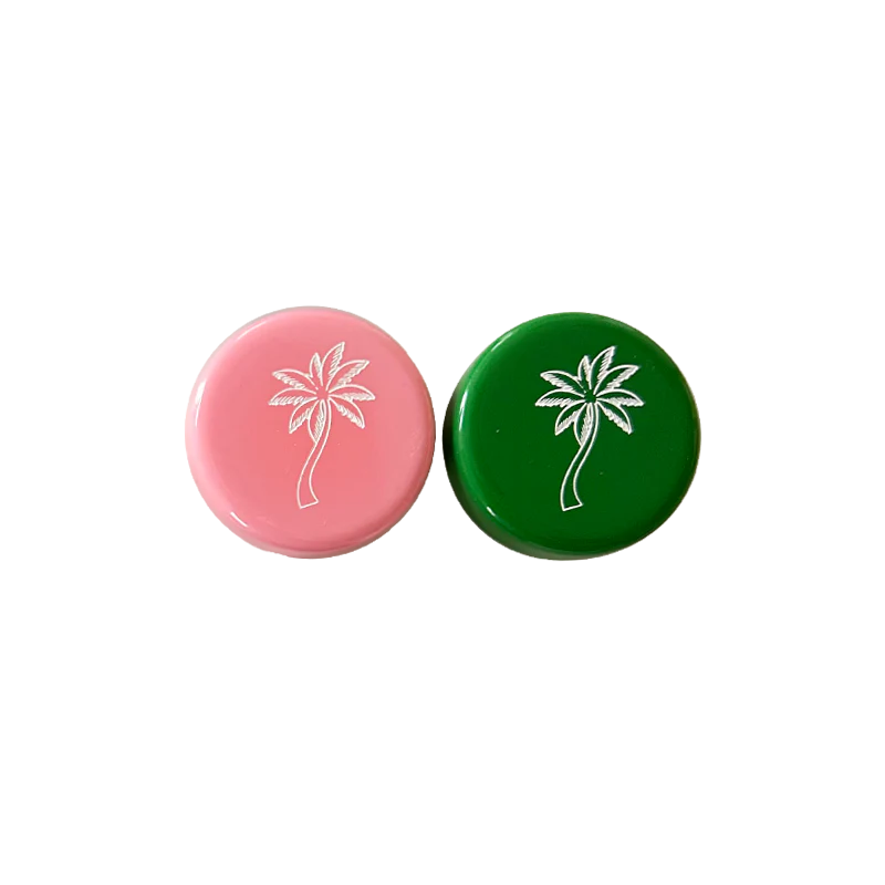 Backgammon Men - Palm Tree Pink & Green