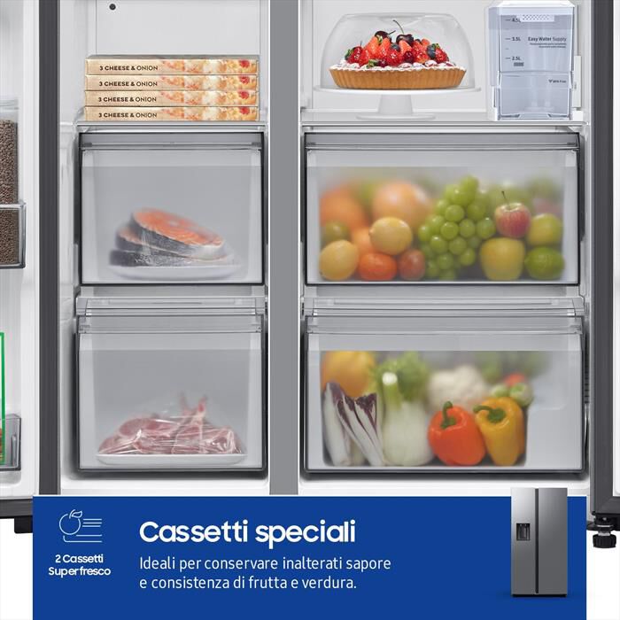 SAMSUNG - Frigorifero side by side RS80F67KCTEF Classe C-Inox