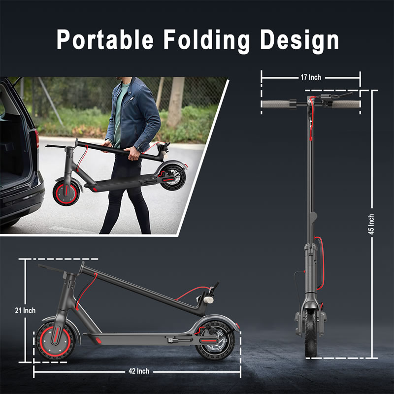 AOVOPRO ES80 Electric Scooter 350W Dual Brake App LCD Display Waterproof Foldable-US