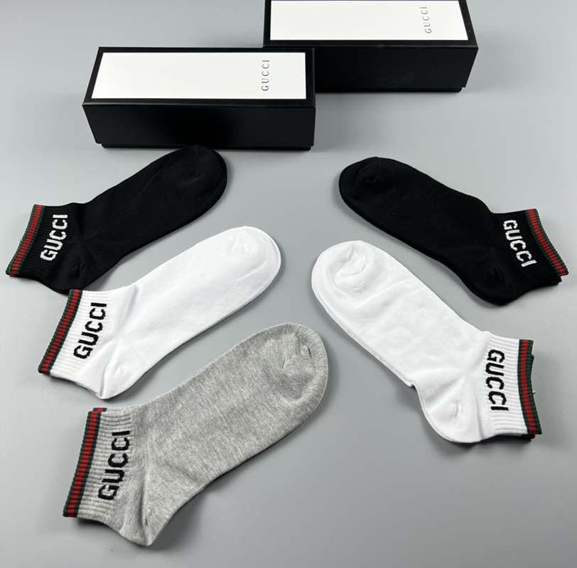 Set of 5 Pairs of Cotton Anti-bacterial Ankle Socks WZ-924000134