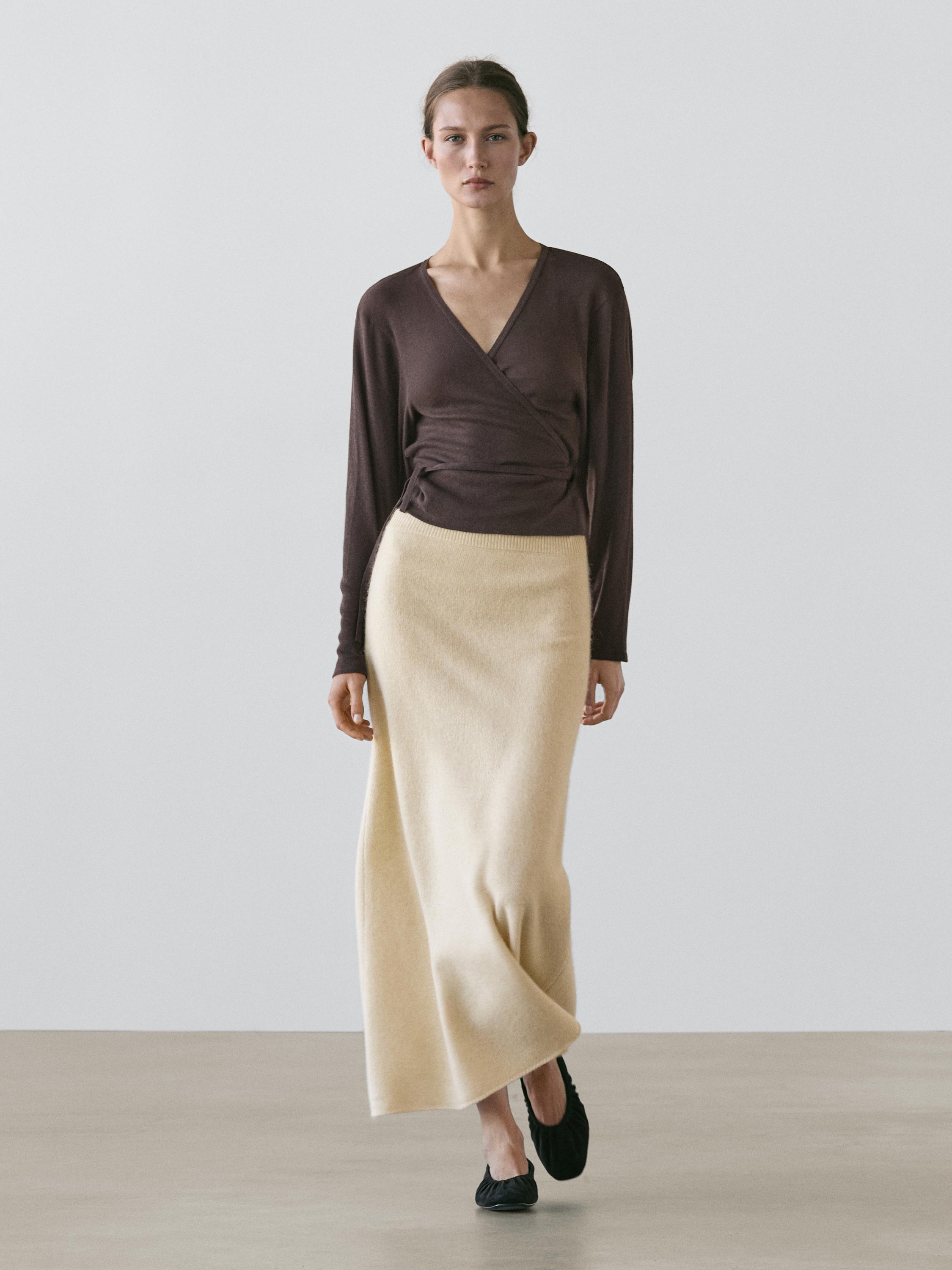 Falda punto midi lana alpaca