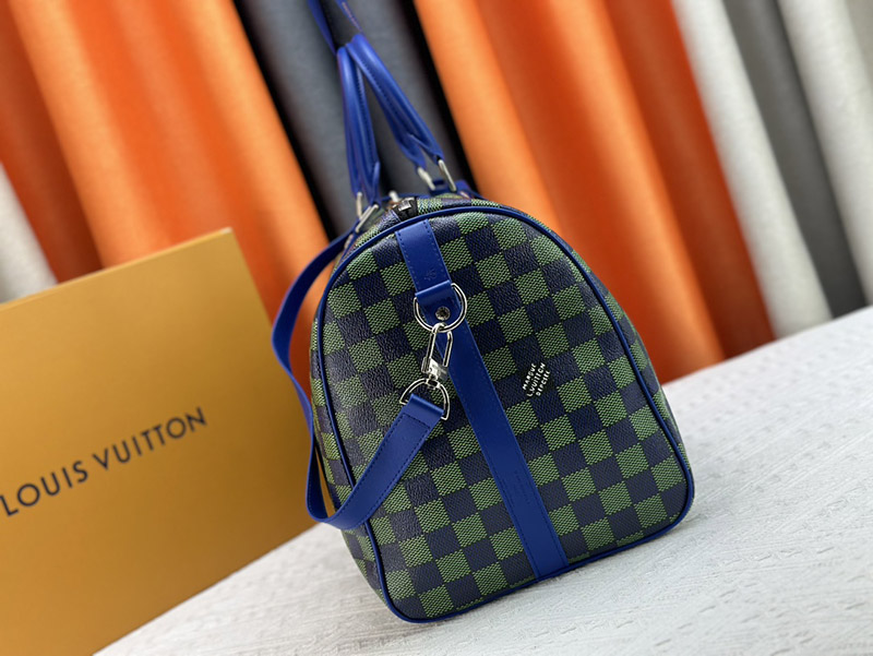 17.7″x10.6″x7.9″ Green Squares Leather Handbag With Adjustable Strap BB-921438