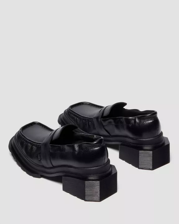 MAYBOLE SQUARE TOE RUCHED LEATHER LOAFERS