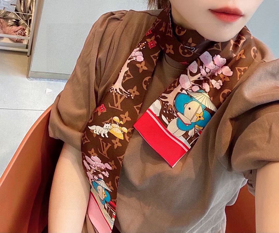120x8cm Classical Embroidery Handbag Ribbon Scarf Neck Bow WJ-987046