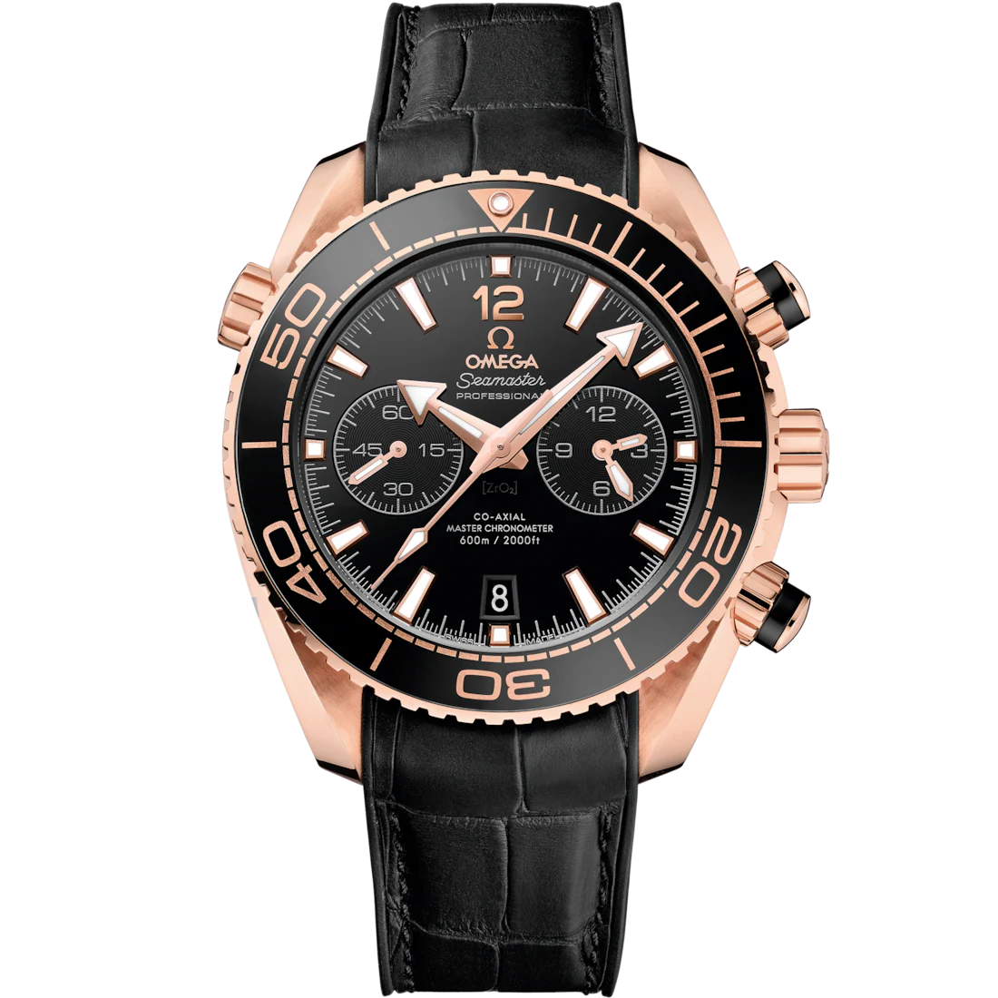 Omega Seamaster Planet Ocean 600M 45.5mm Black Dial Sedna™ 18k Rose Gold Strap 215.63.46.51.01.001