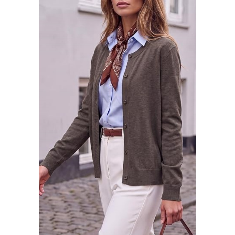 Women's Wool Blend Business Casual Fall Cardigan Sweaters Tops