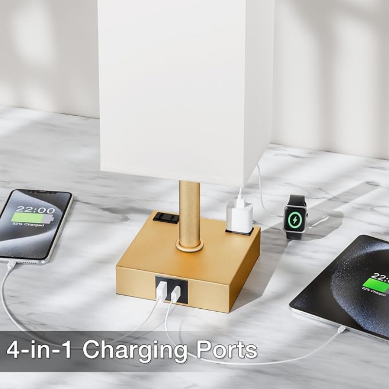 Gold White Touch Table Lamp