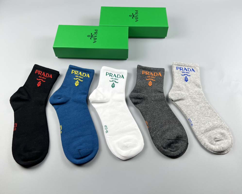 Set of 5 Pairs of Cotton Breathable Crew Socks WZ-924000262