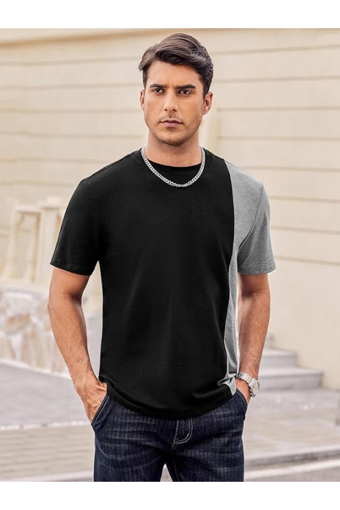 Men's Casual T-Shirts Crewneck Contrast