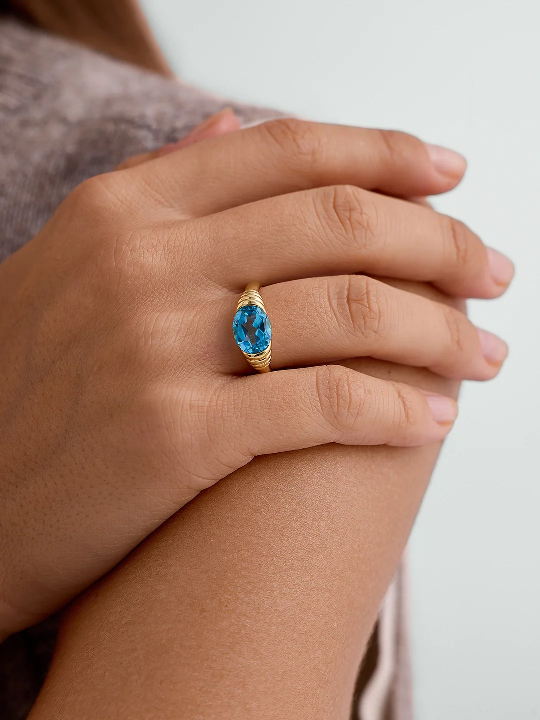 Blue Topaz Statement Ring