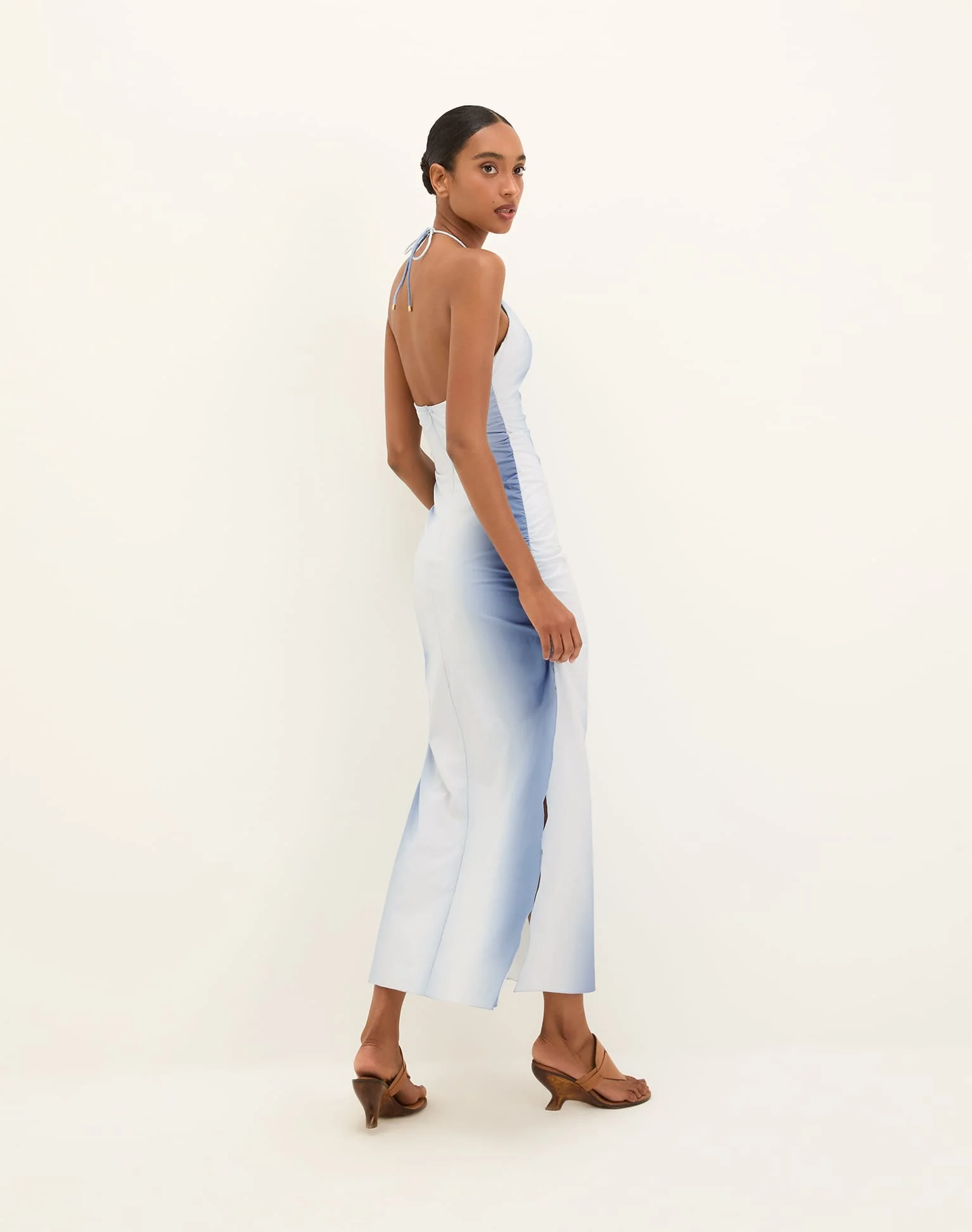 Dayton Halter Midi Dress - Blue Moon