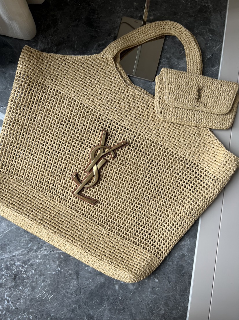 21.7″x16.9″x7.9″ Weave Cut-out Tote bag With small bag TT-873003