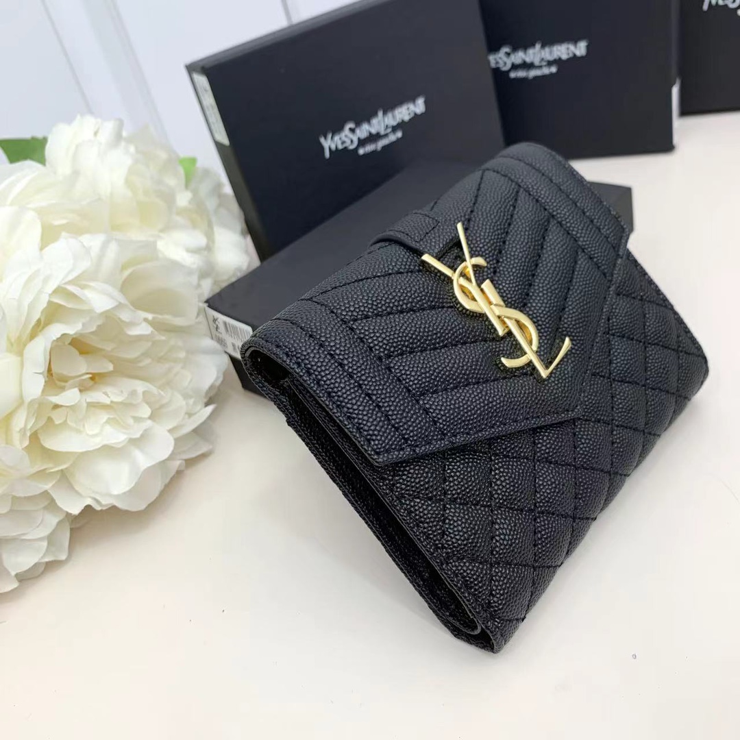 Fashion 4.9″x3.9″x1.0″ Black Leather Wallet QB-927016