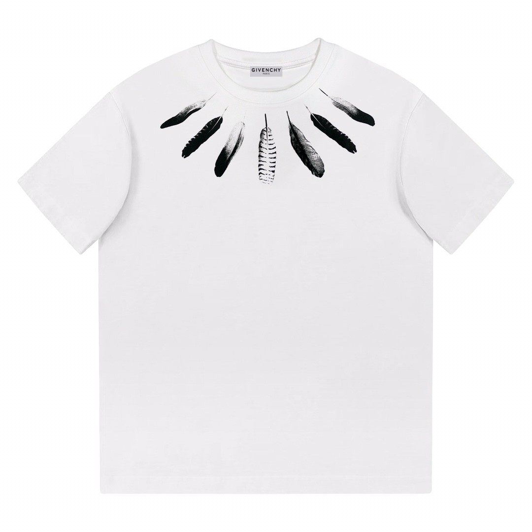 GVC 2024ss new summer feather print t-shirt