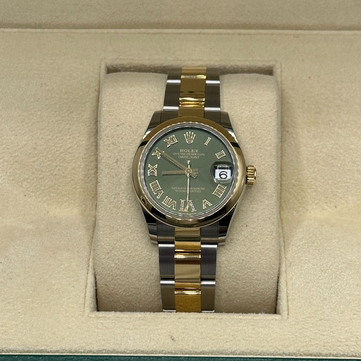 【Super Clone】RLX Datejust m278243-0015/0016 31mm Olive Green Dial Yellow Rolesor Oyster Watch