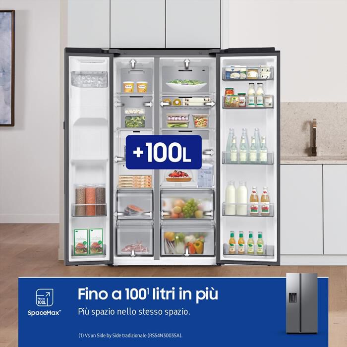 SAMSUNG - Frigorifero side by side RS80F67KCTEF Classe C-Inox