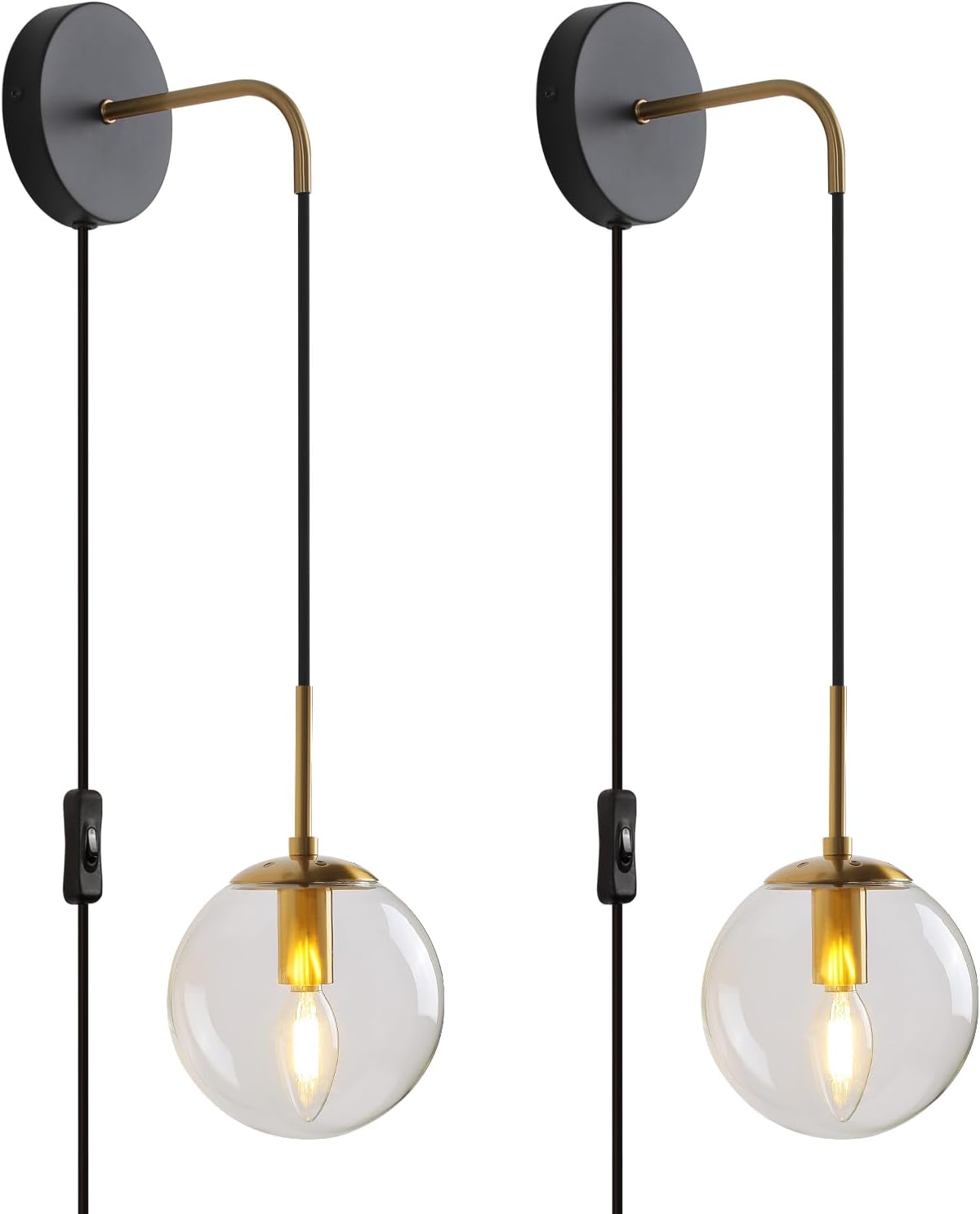 LUMISCAPE Wall Sconces Set of Two Wall Lights for Bedroom