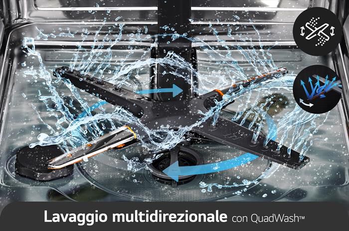 LG - Lavastoviglie QUADWASH DB365TXS Classe B 10coperti-Acciaio inossidabile