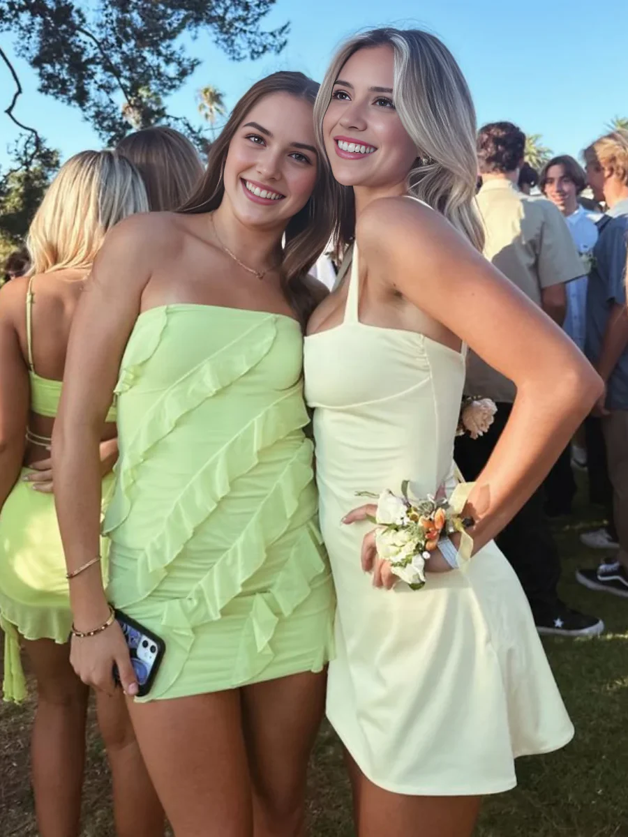 Sweetheart Sheath Strap Short Homecoming Dress