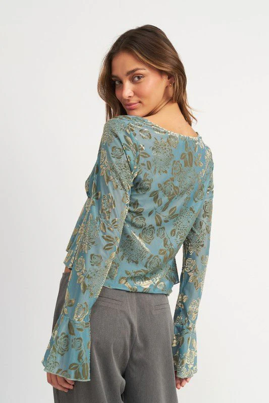 Sally Long Sleeve Floral Blouse