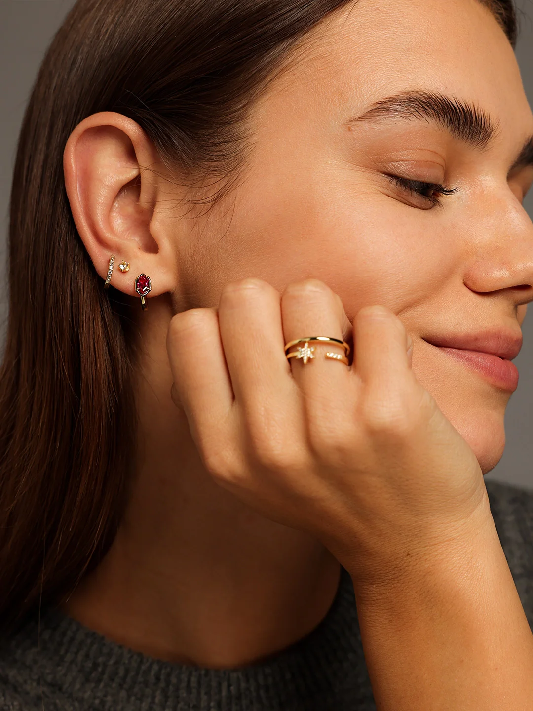 Silver Ruby Berry Huggies