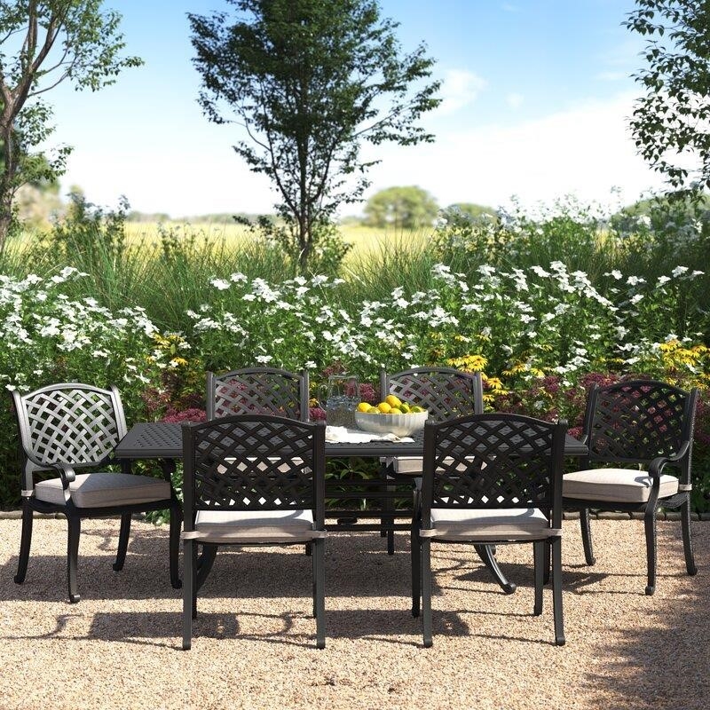 Jeffcoat Rectangular 6 - Person 85.83'' Long Dining Set with Cushions