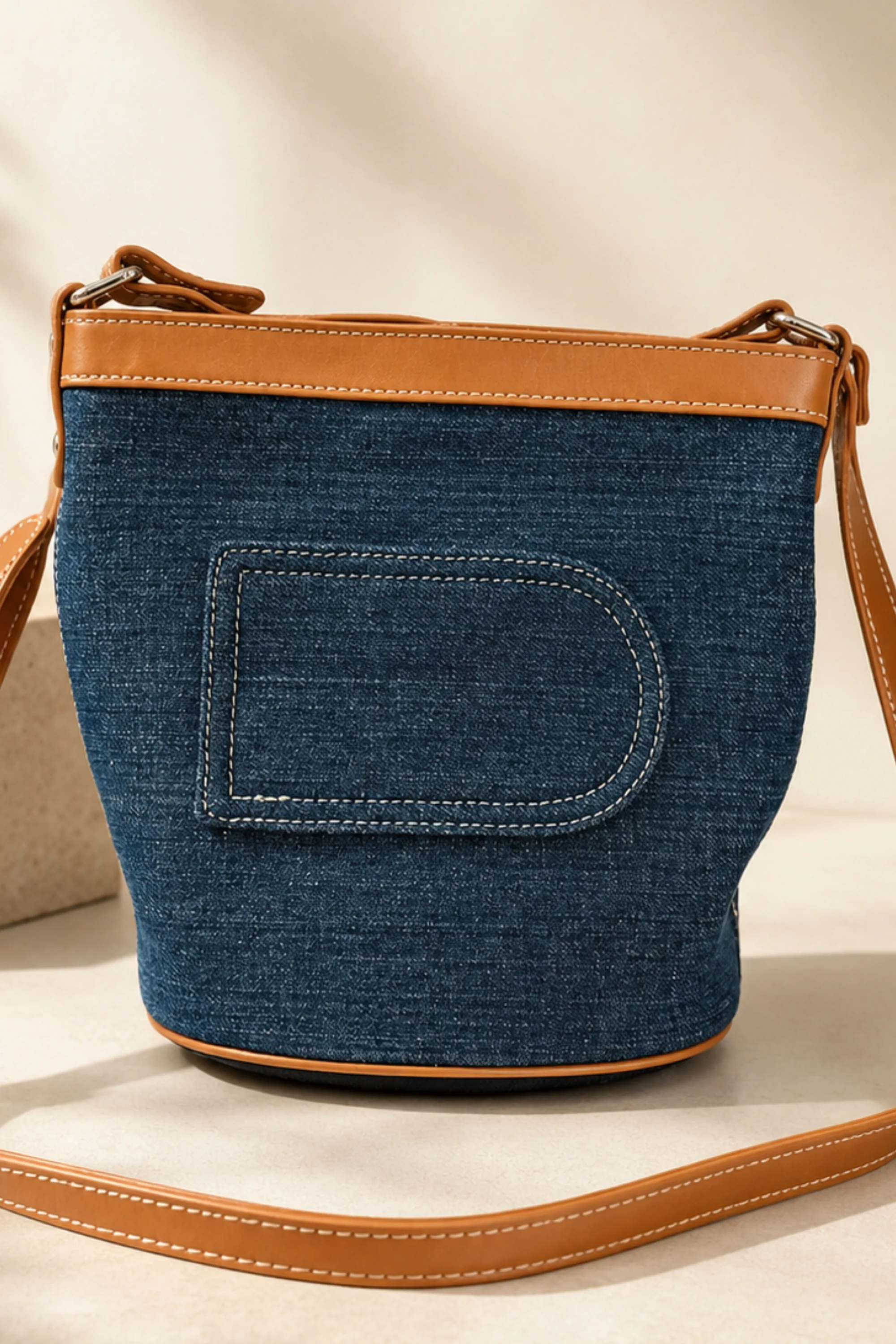 Denim Drift Bucket Bag