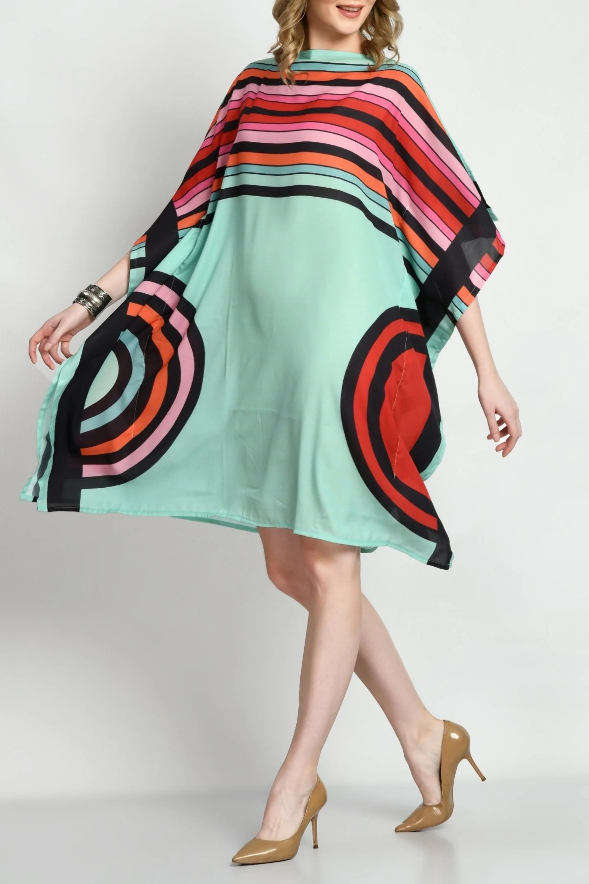 Green Breezy Kaftan Dress
