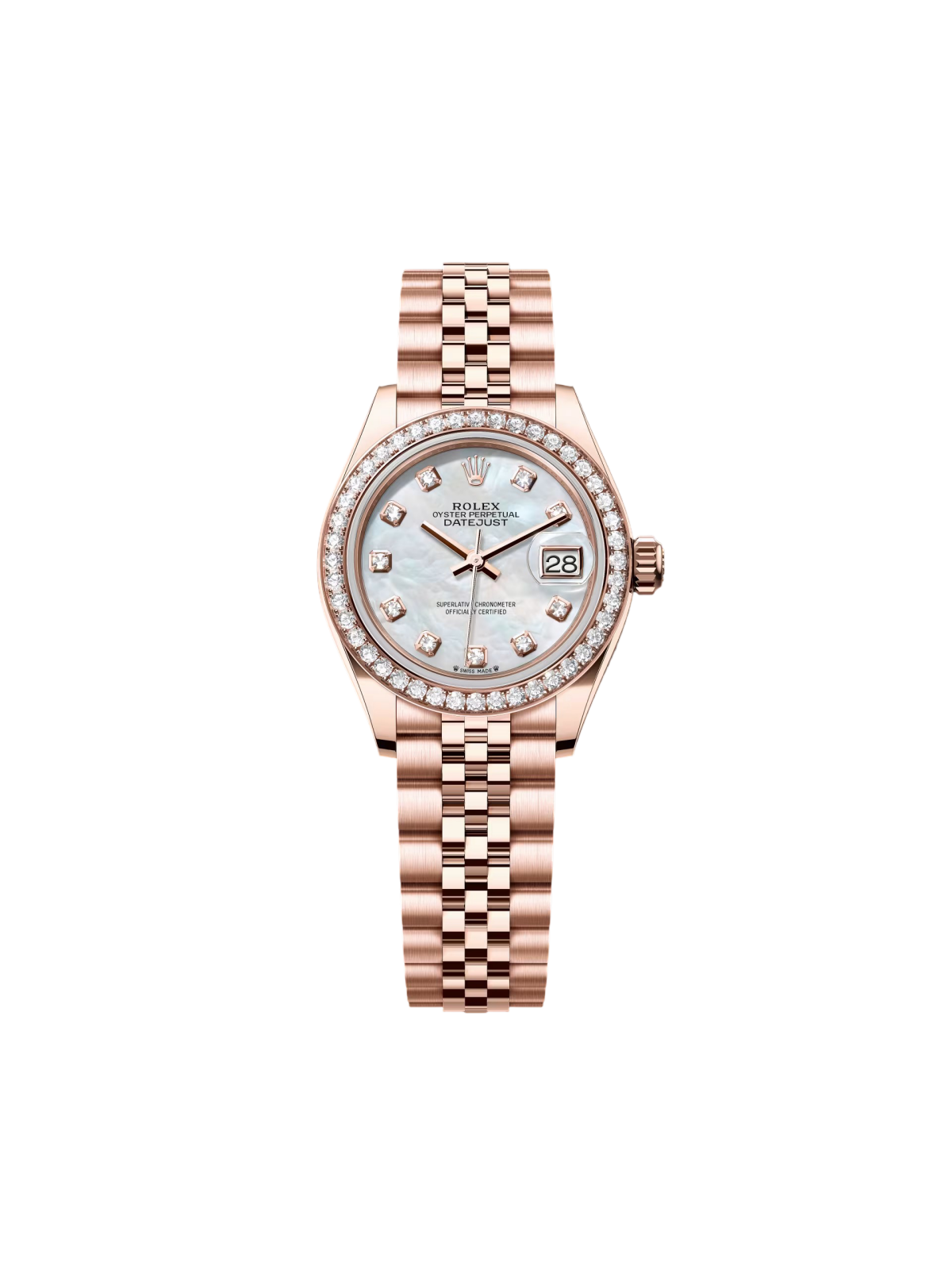 Rolex  Lady-Datejust 28mm 279135RBR Mother Of Pearl Diamond Dial Jubilee Bracelet