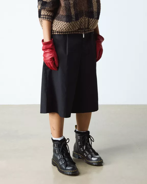 1460 Faux Fur Lined Leather Lace Up Boots